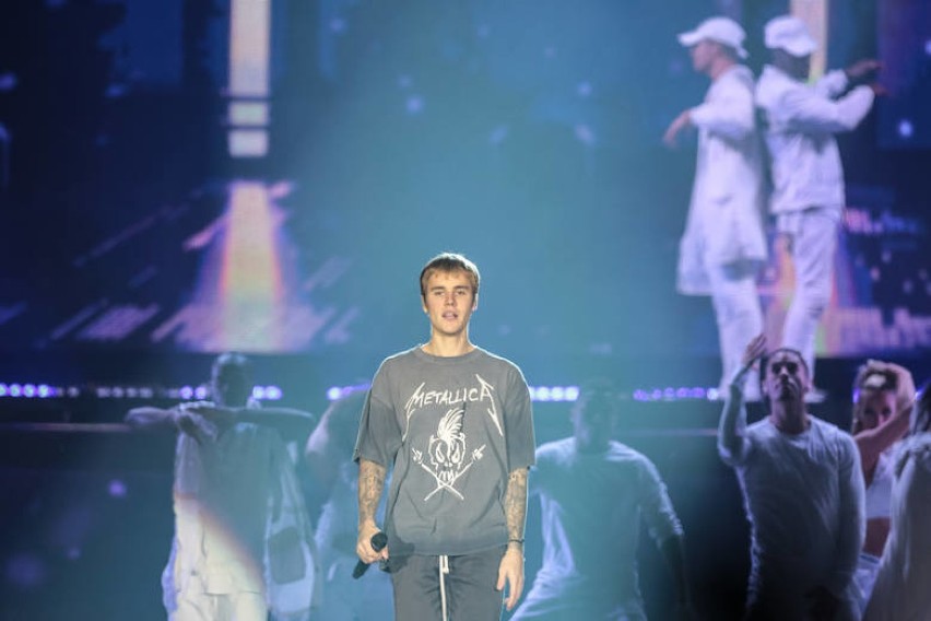 Justin Bieber podczas koncertu w Krakowie w 2016 roku