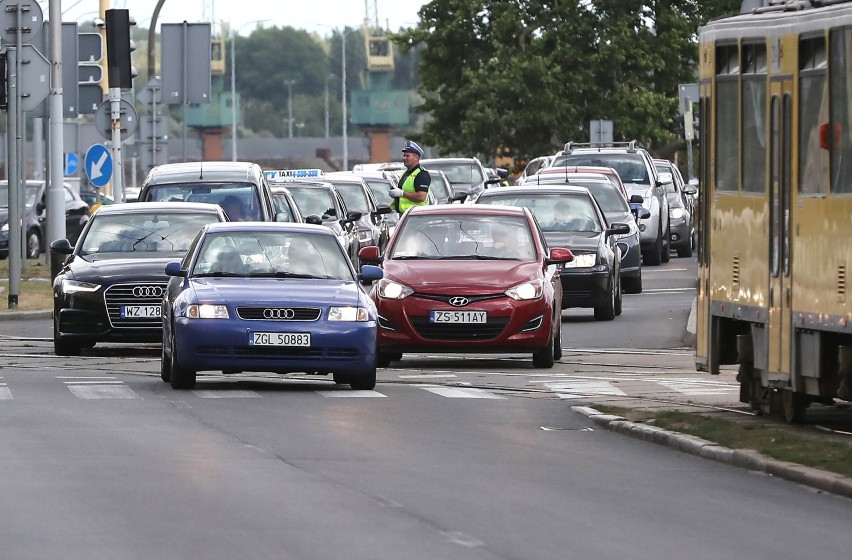 Ogromne korki w centrum Szczecina i na prawobrzeżu