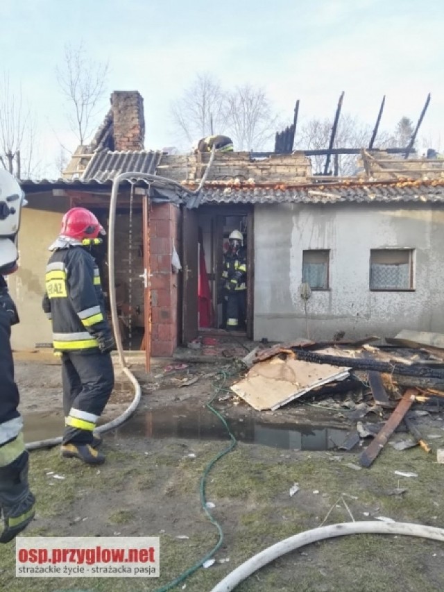 Pożar domu w Białej w gminie Sulejów