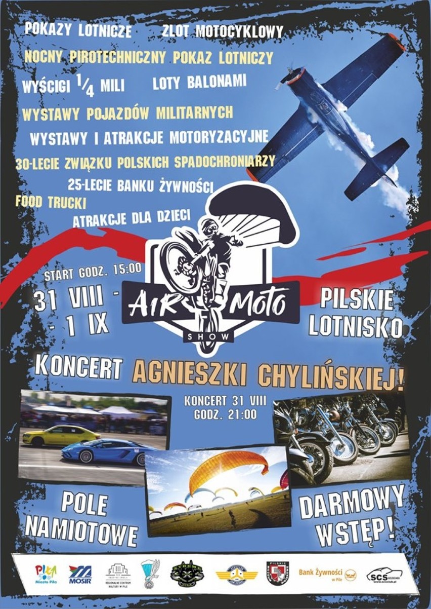 Air Moto Show w Pile już w weekend. Czekają wyścigi, motocykle, pokazy lotnicze i koncert Chylińskiej [PROGRAM, MAPKA, ROZKŁAD MZK] 