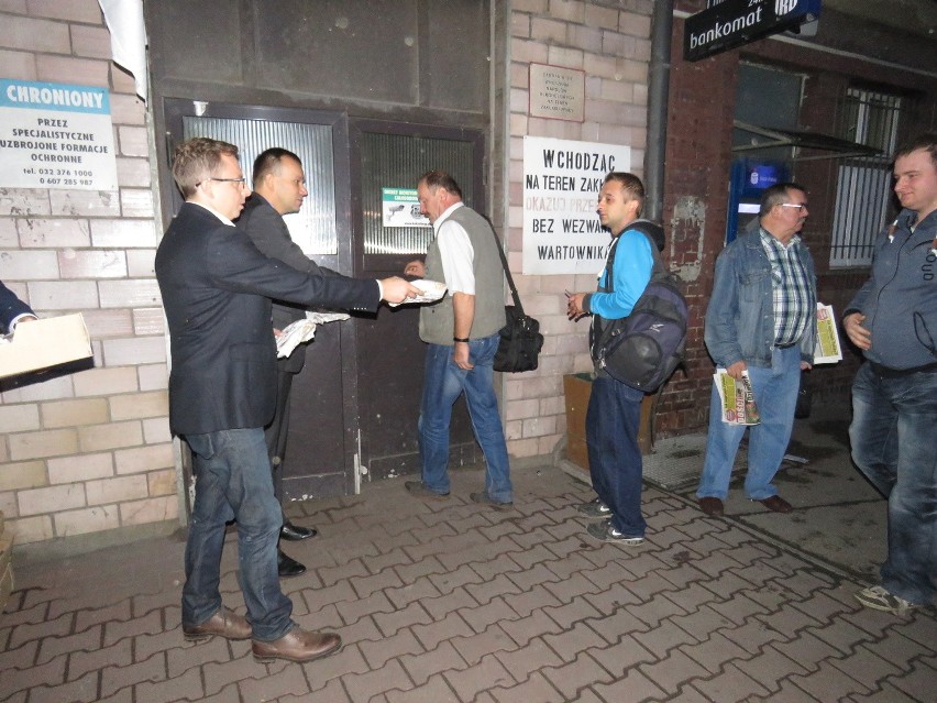 Bytom: Politycy SLD rozdali górnikom kołoczki i obiecali deputaty [WIDEO + ZDJĘCIA]
