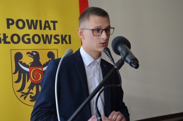 Dominik Nowicki, przewodniczący Młodzieżowej Rady Powiatu Głogowskiego