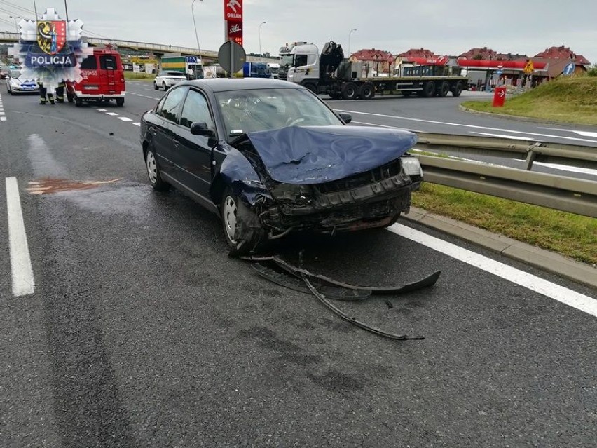 Wypadek na trójce w Polkowicach