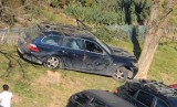 Wypadek na ul. Leszka Czarnego w Radomsku. Kierująca bmw uderzyła w 2 samochody i drzewo [ZDJĘCIA]