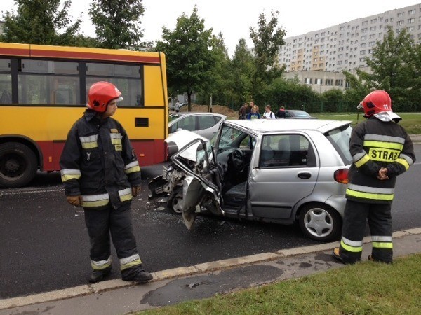 Autobus MPK zderzył się z matizem