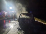 Pożar samochodu i zderzenie dwóch aut na S3 w Skwierzynie. Droga była zablokowana w obu kierunkach