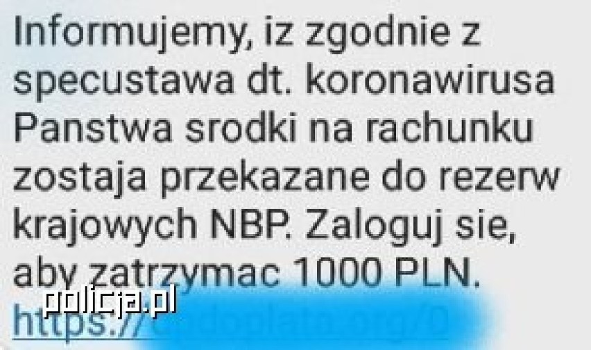 Na kolejnych zdjęciach przykłady fałszywych wiadomości SMS -...