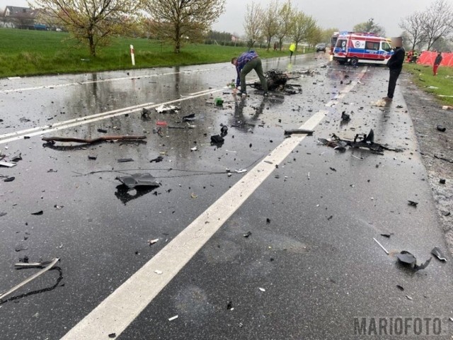 Tragiczna niedziela na opolskich drogach. Jedna osoba nie żyje, a trzy są ranne w wypadku w Grabinie pod Niemodlinem