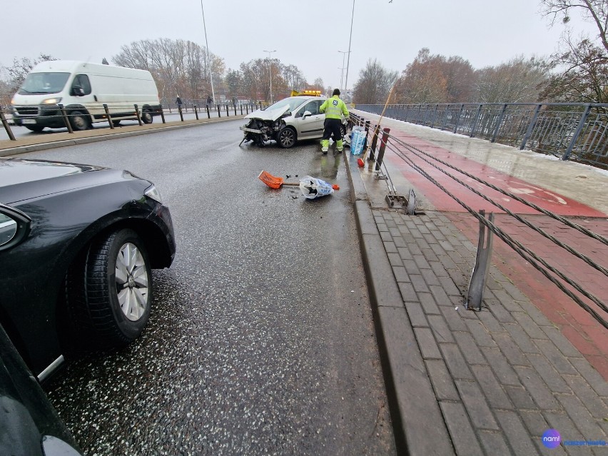 Kolizja na Okrzei we Włocławku