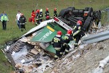 Wrocław: Kierowca ciężarówki zginął na A4 (ZDJĘCIA)