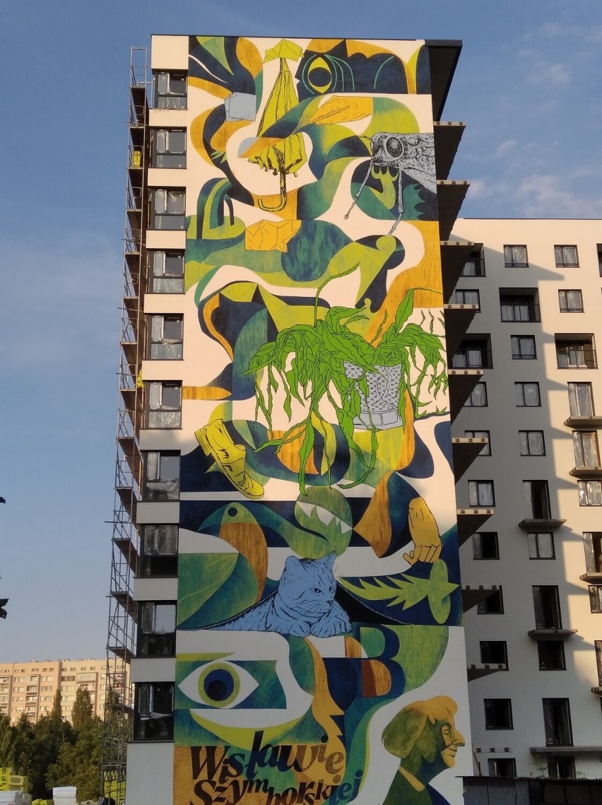 Mural poświęcony Szymborskiej na Piaskach Nowych w Krakowie