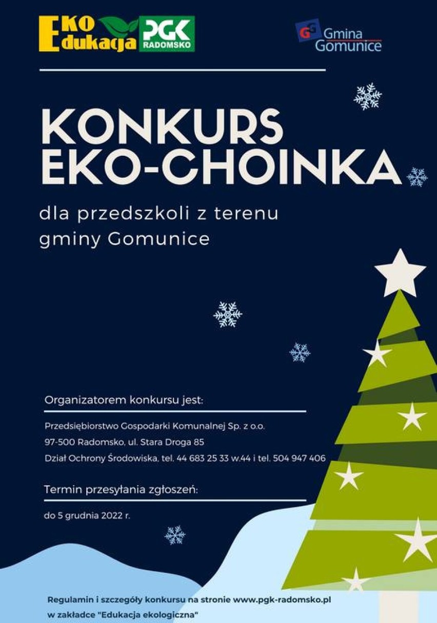 Eko-ludek i eko-choinka - ekologiczne konkursy dla dzieci w gminy Gomunice