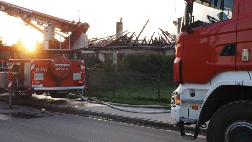 Pożar domu na ul. Jamneńskiej w Koszalinie