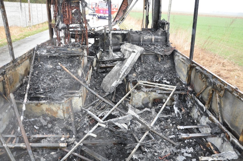 Doszczętnie spłonął autobus linii 180