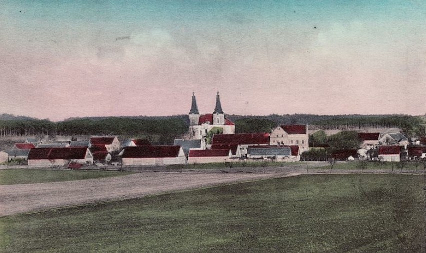 Panorama Rokitna i kościoła.