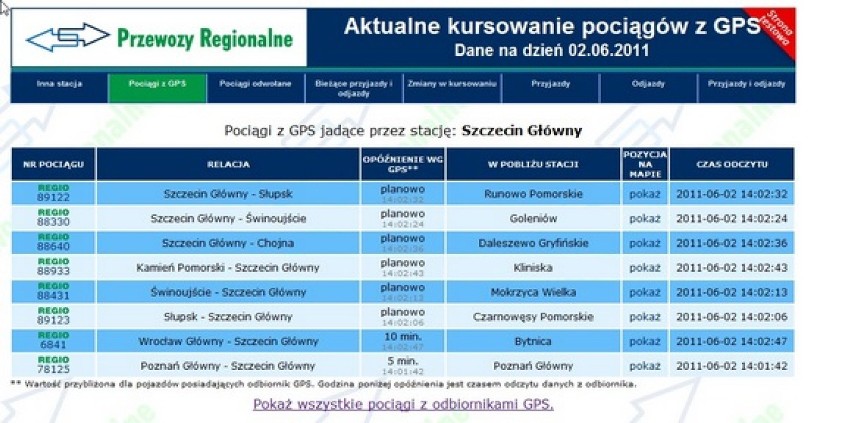 Monitorowany rozkład jazdy on-line pkp pr