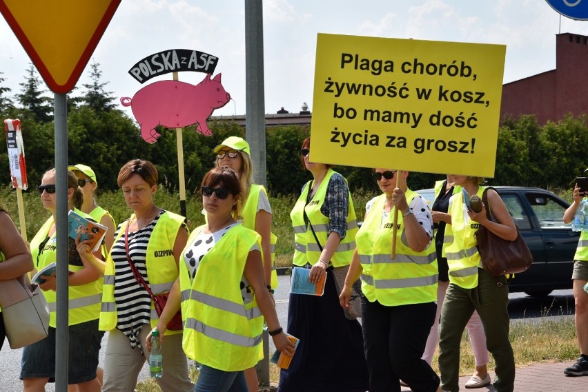 Pracownicy Inspektoratu Weterynarii protestowali na drodze krajowej nr 32 [ZDJĘCIA]