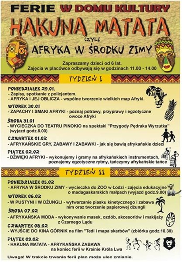 "Afryka w środku zimy" z Domem Kultury w Łęczycy