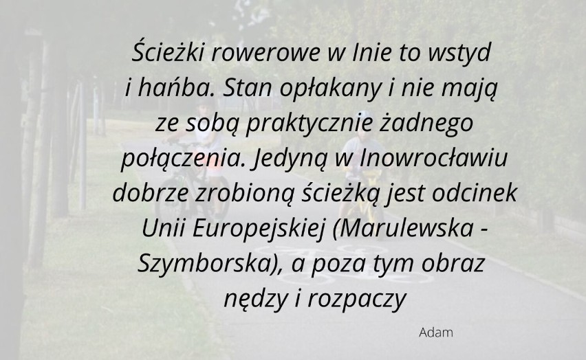 Ścieżki rowerowe w Inowrocławiu. Tak oceniają je rowerzyści z miasta [opinie]