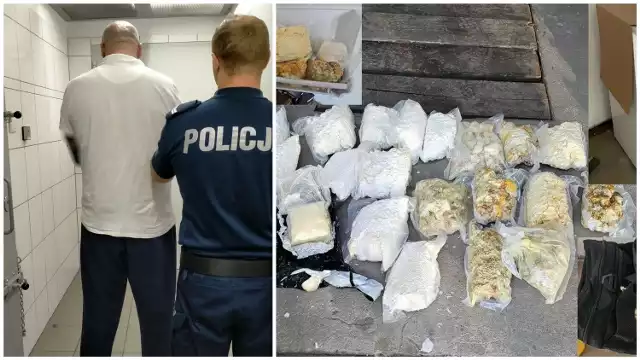 Policjanci przejęli blisko 60 kilogramów różnych narkotyków i zatrzymali 40-letniego mieszkańca Dąbrowy Górniczej