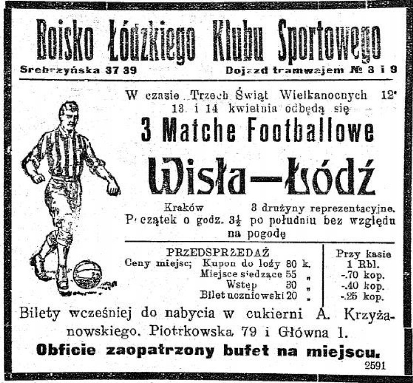 13.04.1914, Łódź, mecz towarzyski: reprezentacja Łodzi -...