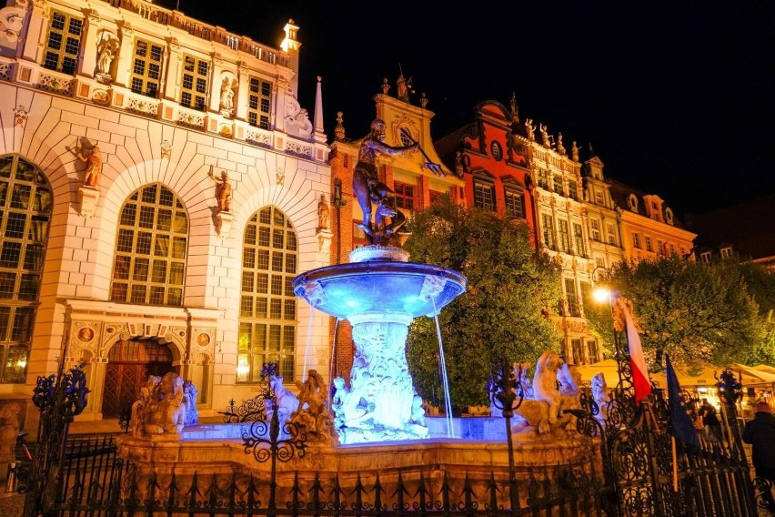 09.05.2022 r. Gdańsk. Iluminacje z okazji Dnia Europy