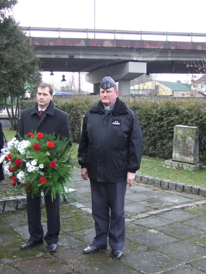 Prezydent Sieradza Jacek Walczak i ks. ppłk Zenon Pawelak....