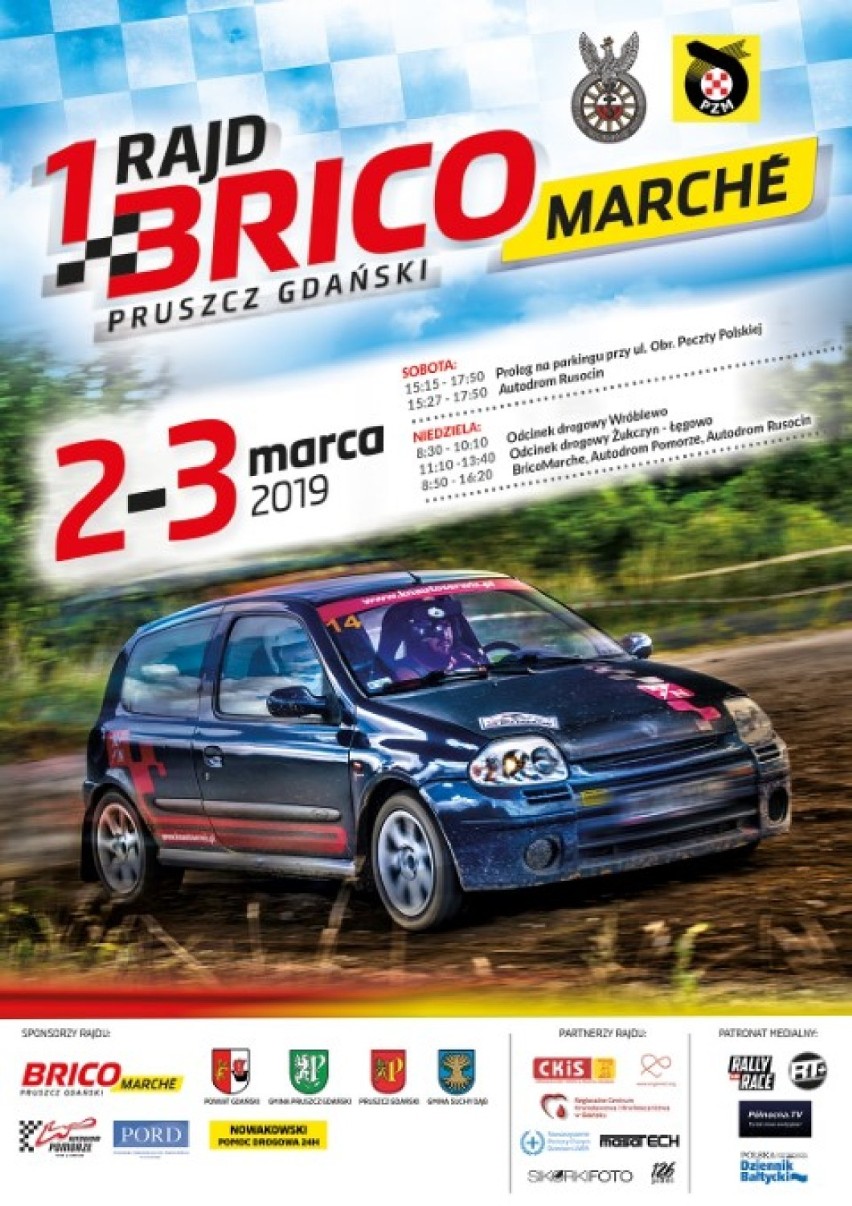 Pruszcz Gdański: 1. Rajd BricoMarche połączony ze zbiórką krwi. Odcinki specjalne dla amatorów i zawodowców [MAPKA]