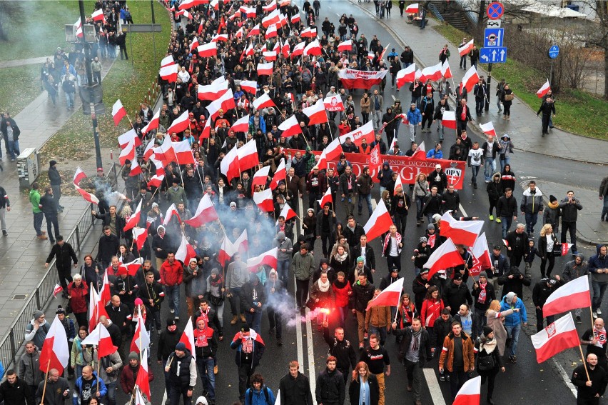 Marsz Niepodległości 2016 w Warszawie. Trasa marszów na 11...