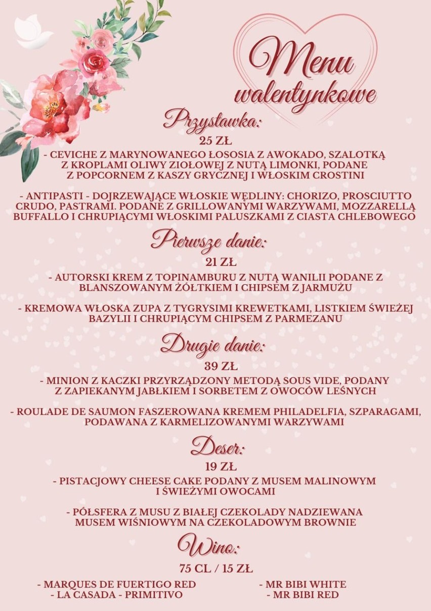 Walentynki 2022. Wyjątkowe menu, oferty i promocje w restauracjach w Oleśnicy i okolicach. Zobacz przegląd i zaplanuj romantyczną kolację!