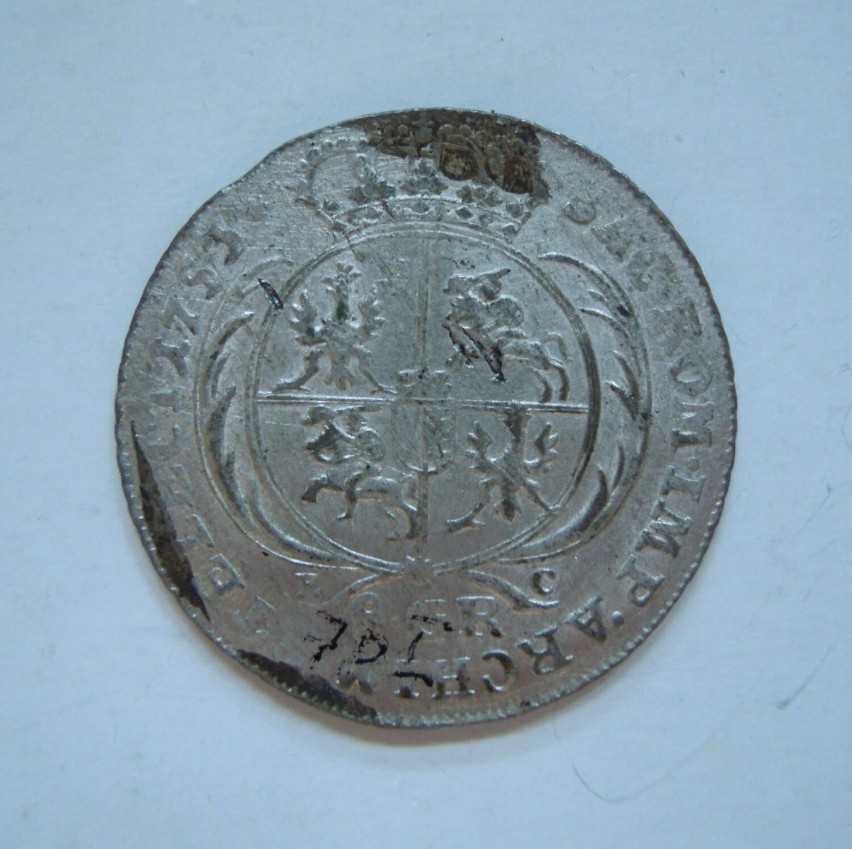 Moneta - 8 groszy, mennica Lipsk - 1753 r.