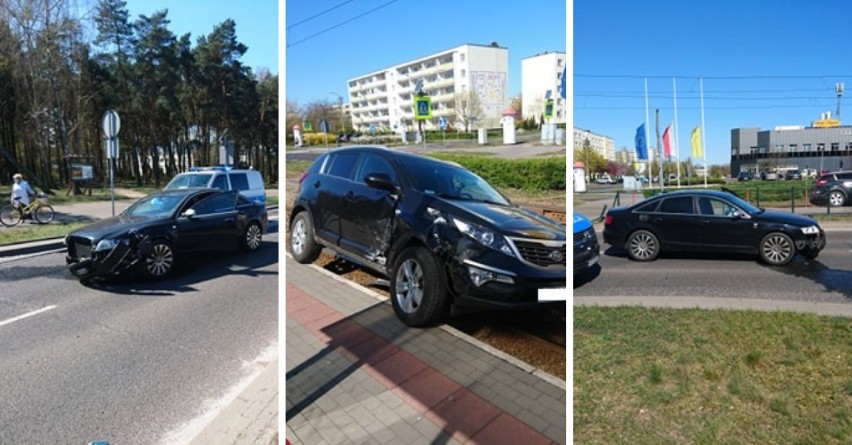 Groźna kolizja na skrzyżowaniu ulic Konstytucji Trzeciego Maja i Kosynierów Kościuszkowskich. Auto wjechało w przystanek