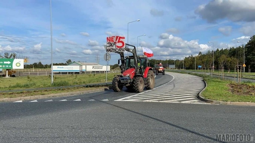 Protest rolniczy na obwodnicy Opola.