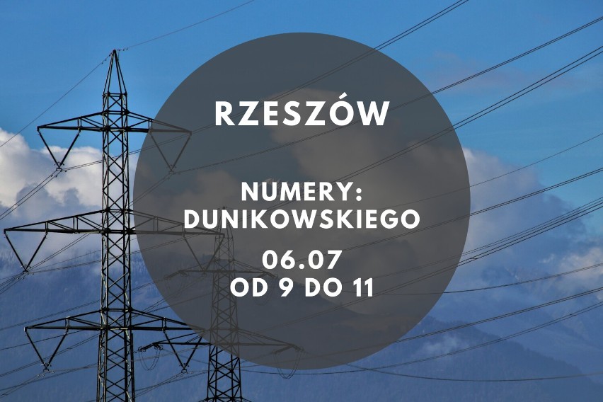 Brak prądu w Rzeszowie i okolicy. Sprawdź, gdzie nie będzie prądu od 06.07 do 10.07. Rzeszów, Jasionka, Boguchwała i inne miejscowości