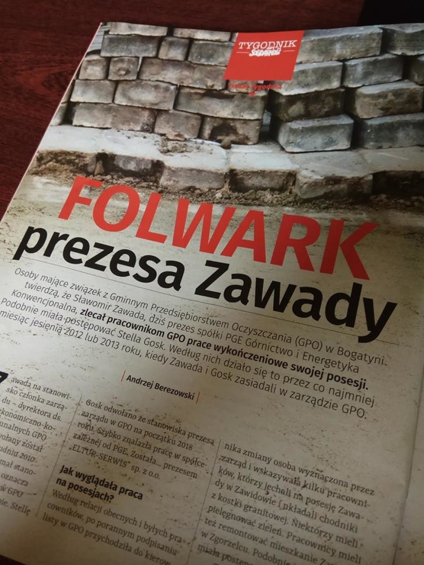 Sławomir Zawada i Stella Gosk wykorzystywali pracowników GPO na prywatnych posesjach? Tak informuje "Tygodnik Solidarność"