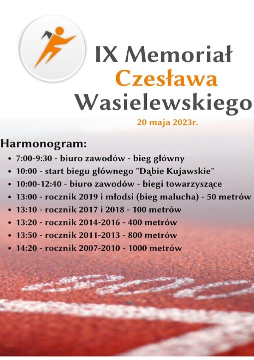 Przed nami IX Memoriał Czesława Wasielewskiego 2023. Bieg na 10 km na trasie Lubraniec - Brześć Kujawski