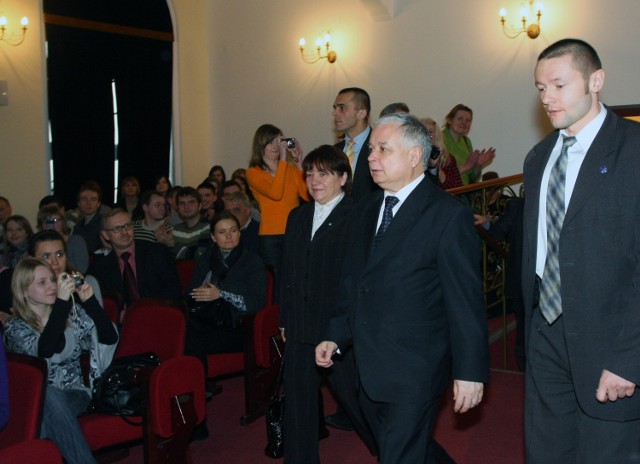 Prezydent Lech Kaczyński w Piotrkowie - wizyta z 17 marca 2009