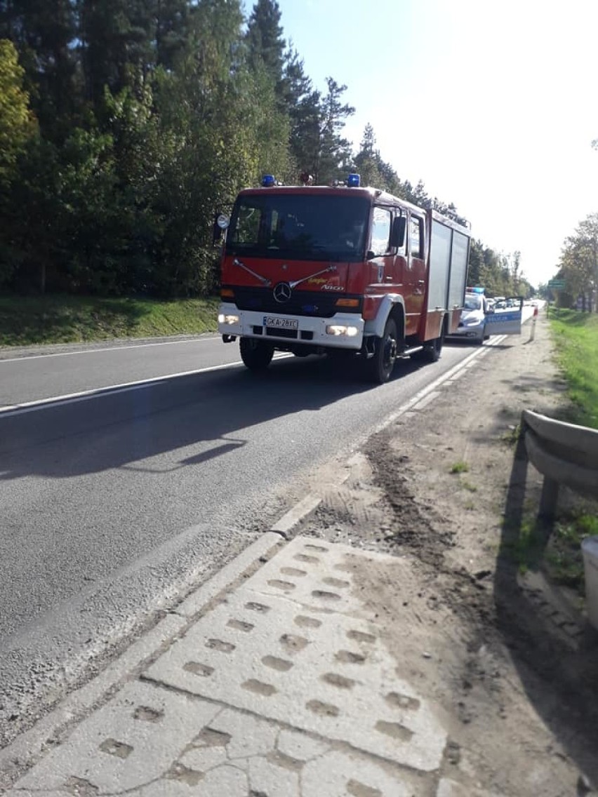 Wypadek z udziałem motocykla w Miszewku w gminie Żukowo