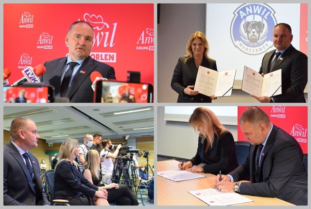 Podpisanie nowej umowy pomiędzy Klubem Koszykówki  Włocławek SA oraz Anwilem SA, 28 czerwca 2021 roku.