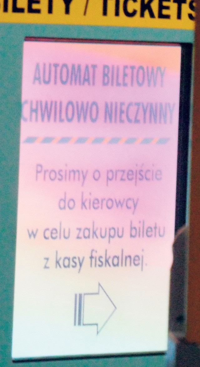 Taki komunikat zobaczyli m.in. pasażerowie linii J