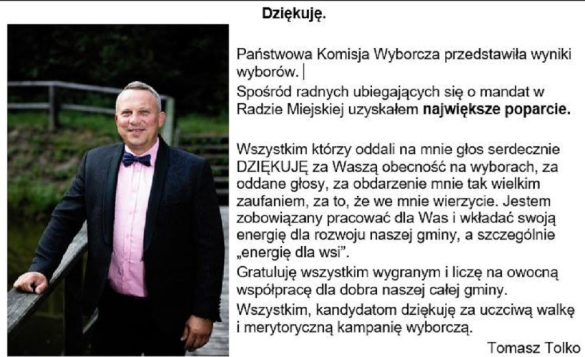 Wybory samorządowe 2018. Prowadzili kampanię na FB, teraz tam dziękują wyborcom (screeny)