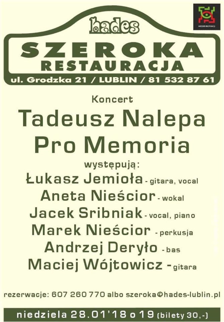 W Hades Szeroka - Tadeusz Nalepa Pro Memoriam 

Utwory...