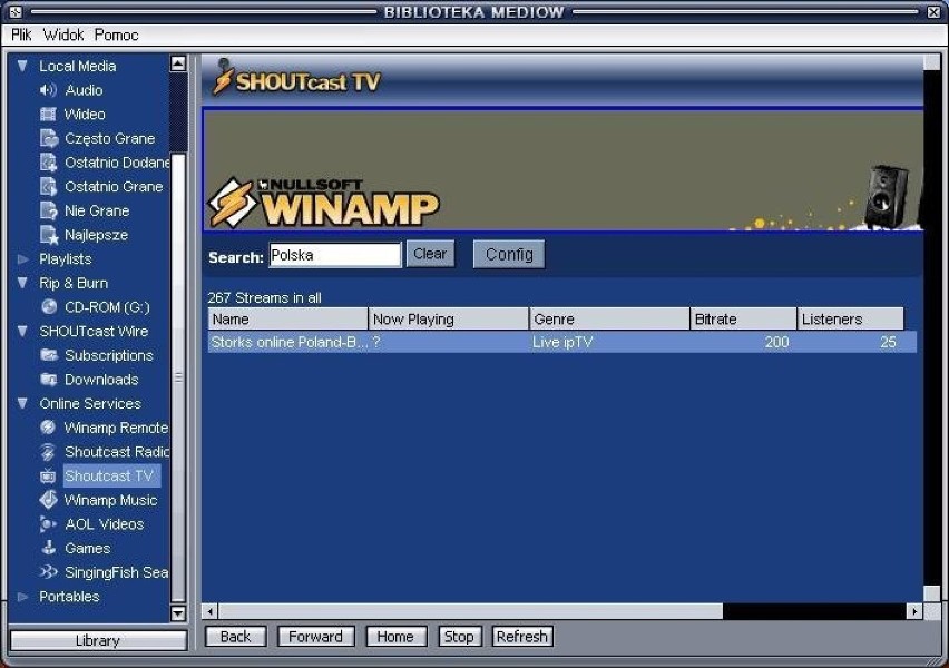 Screenshot programu Winamp