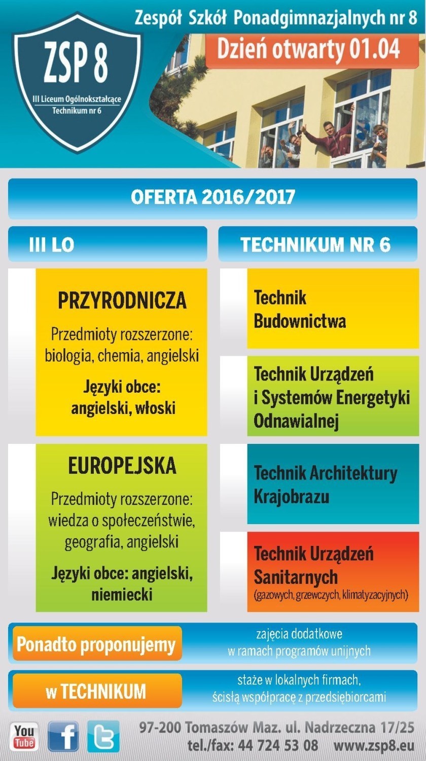 Kiedy dni otwarte w szkołach średnich w Tomaszowie. Jakie nowe kierunki dla gimnazjalistów?