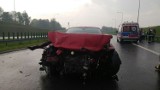 Wypadek na A1 w Mszanie: Jaguar zablokował autostradę [ZDJĘCIA]