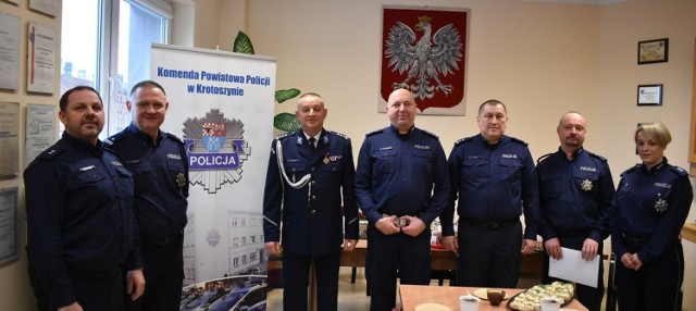 Trzech długoletnich pracowników Komendy Powiatowej Policji w Krotoszynie odeszło na emeryturę