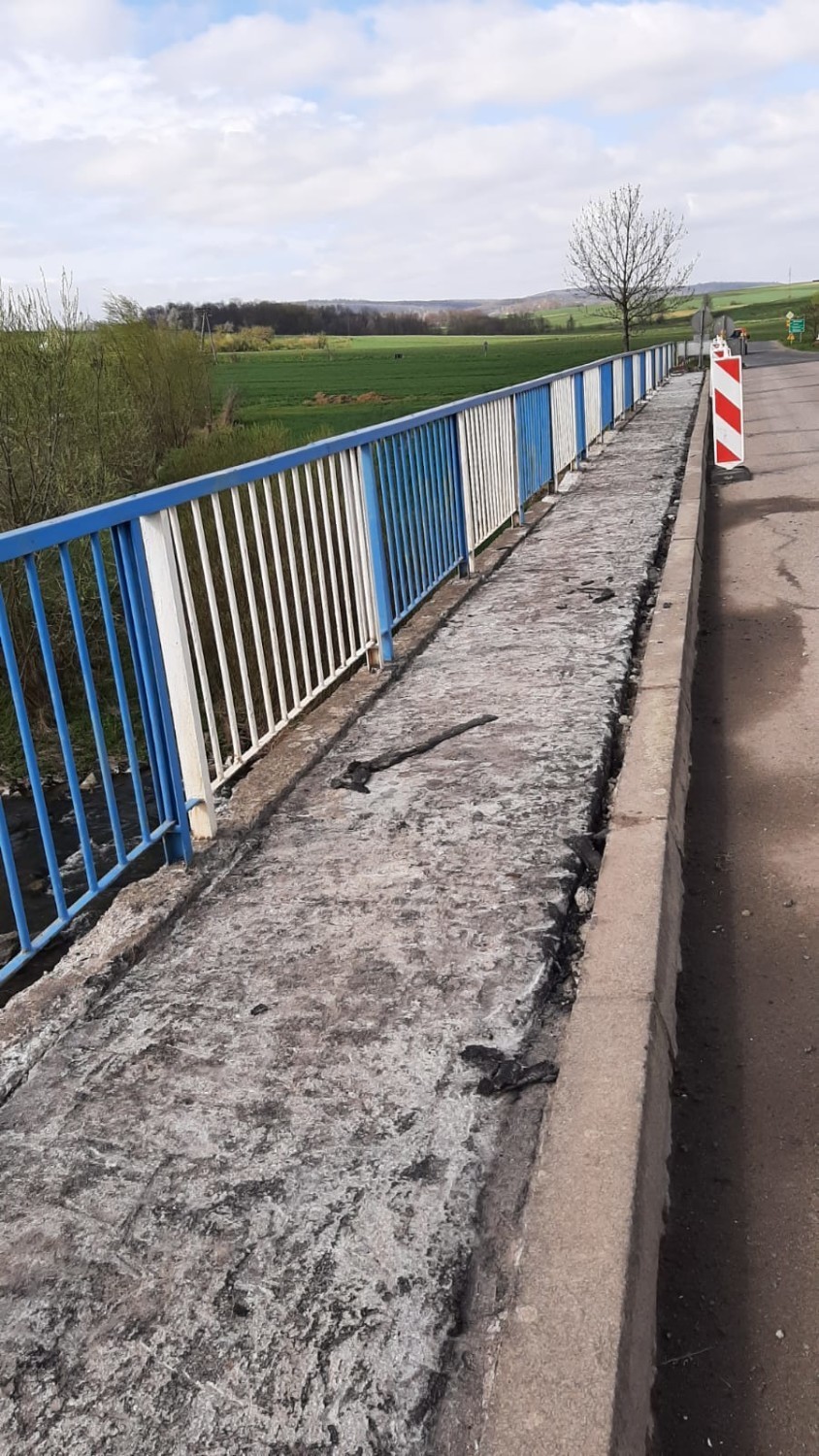 Remont mostu w miejscowości Słup