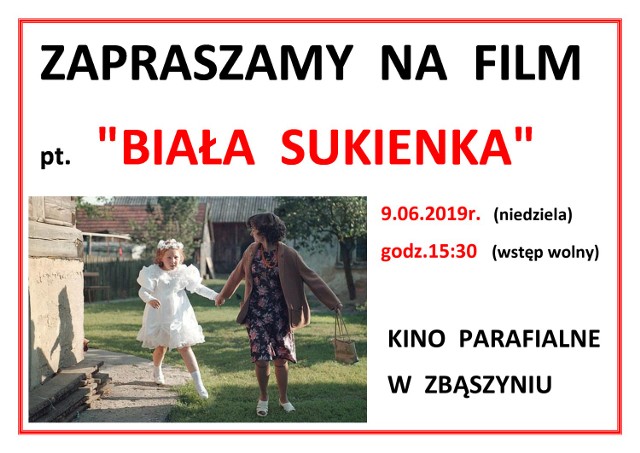 Kino Parafialne w domu katolickim, zaprasza na film "Biała sukienka" |  Zbąszyń Nasze Miasto