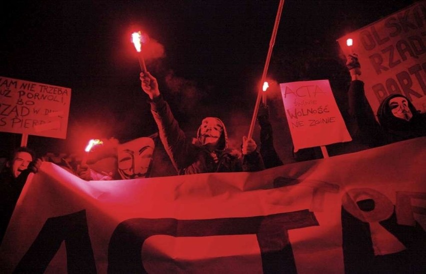 W czwartkowej manifestacji przeciwko ACTA wzięło udział...