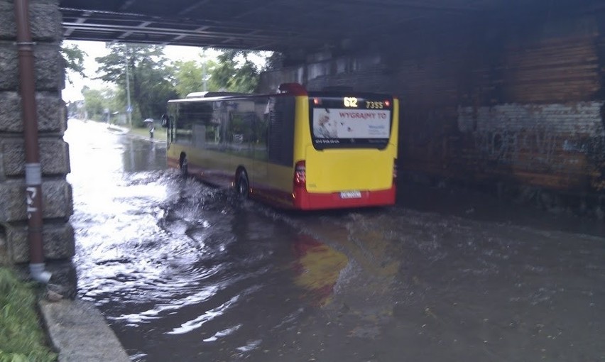 Sytuacja pod wiaduktem kolejowym, w miejscu gdzie ul....